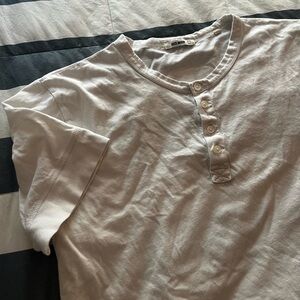 Buck Mason curved hem Henley - L